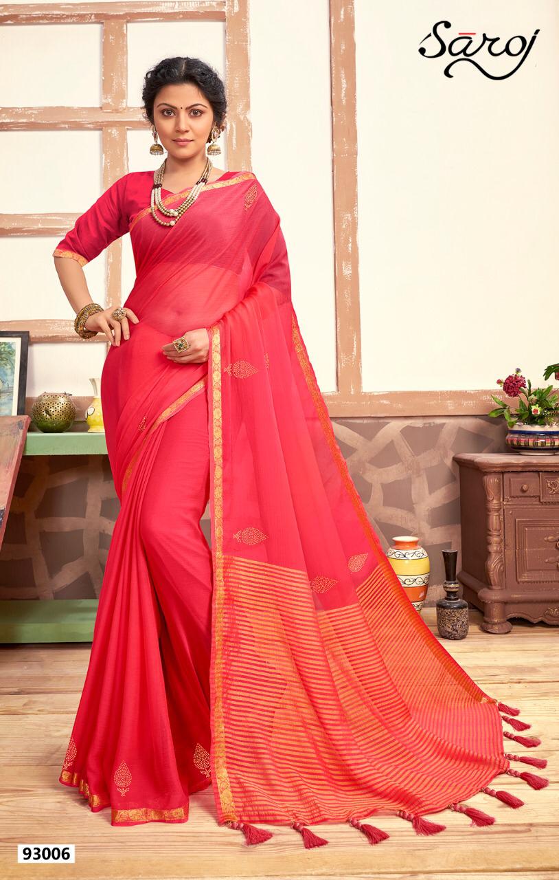 Saroj Saree Mahi Designer Chiffon With Swarovski Work Festival Wear Sarees In Best Wholesale Rate