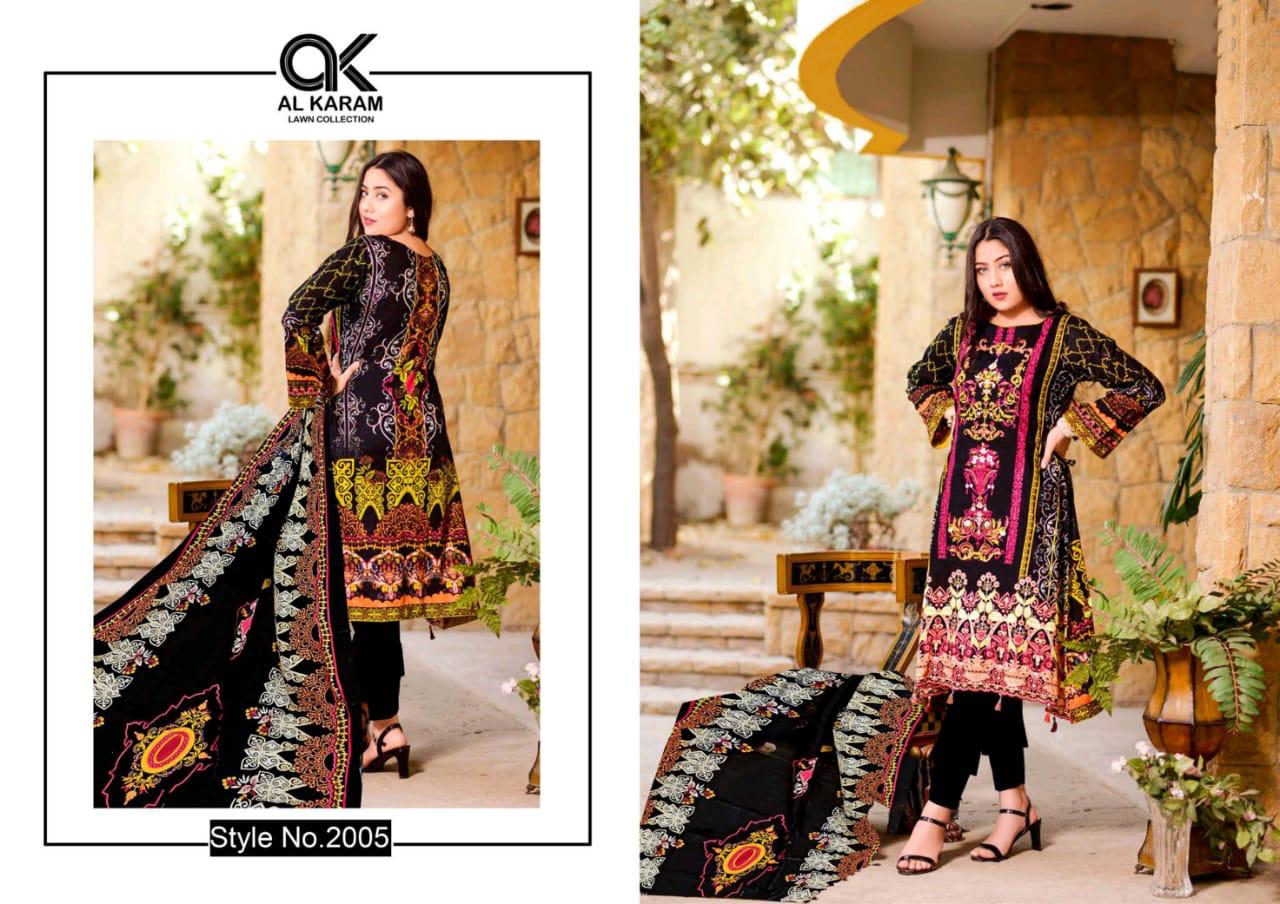 Al Akram Vol 2 Kesariya Cotton Magic Print Low Range Suit In Single