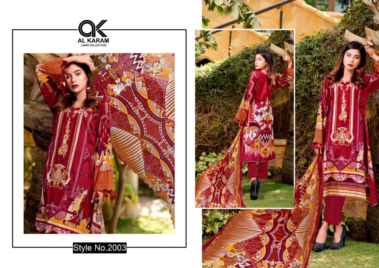 Al Akram Vol 2 Kesariya Cotton Magic Print Low Range Suit In Single