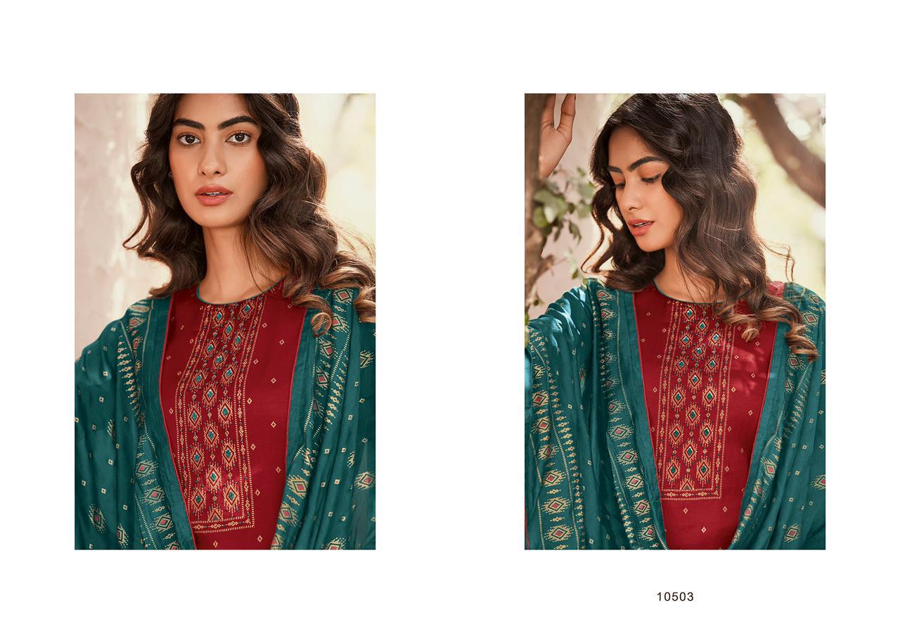 Deepsy Suits Elite Designer Silk Hand Block Foil Print With Hand Embroidery Work Suits Wholesale