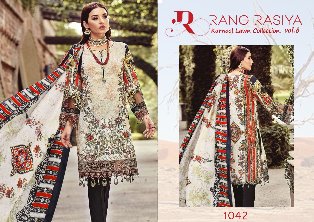 Rang Rasiya Kurnool Lawn Collection Vol 8 Designer Lawn Cotton Printed Suits Wholesale