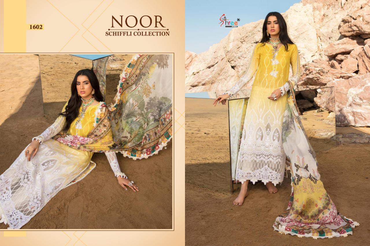 Shree Fab Noor Schiffli Collection Designer Pure Lawn With Self Embroidery Work Pakistani Pattern Suits Wholesale