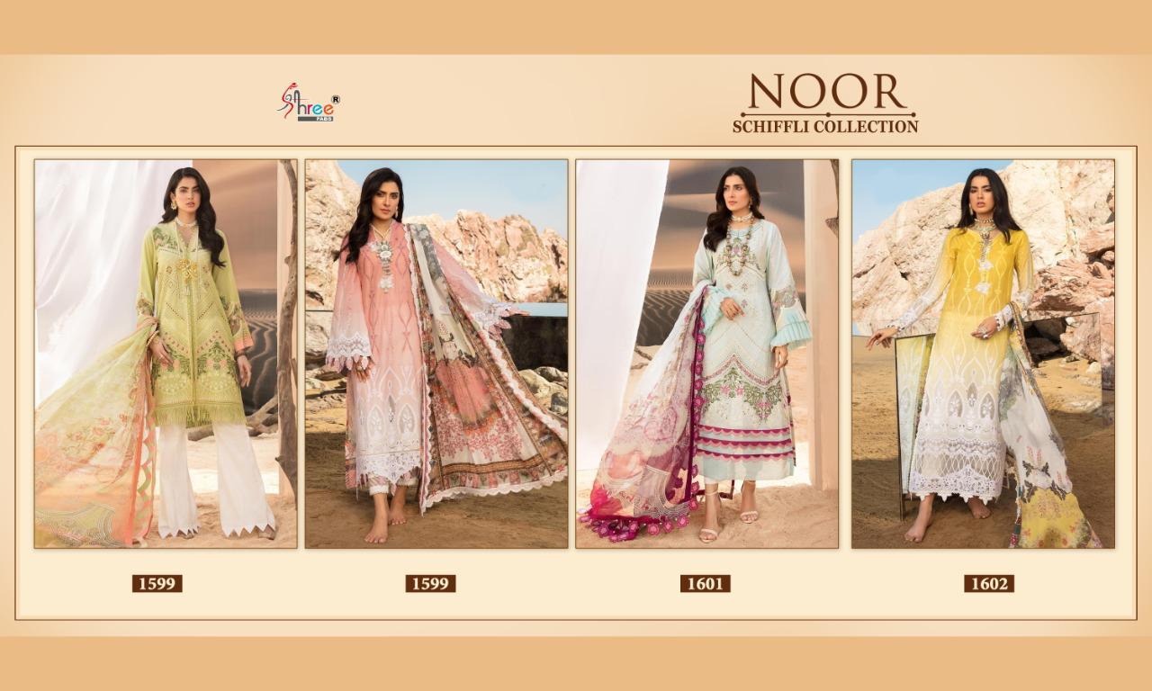 Shree Fab Noor Schiffli Collection Designer Pure Lawn With Self Embroidery Work Pakistani Pattern Suits Wholesale