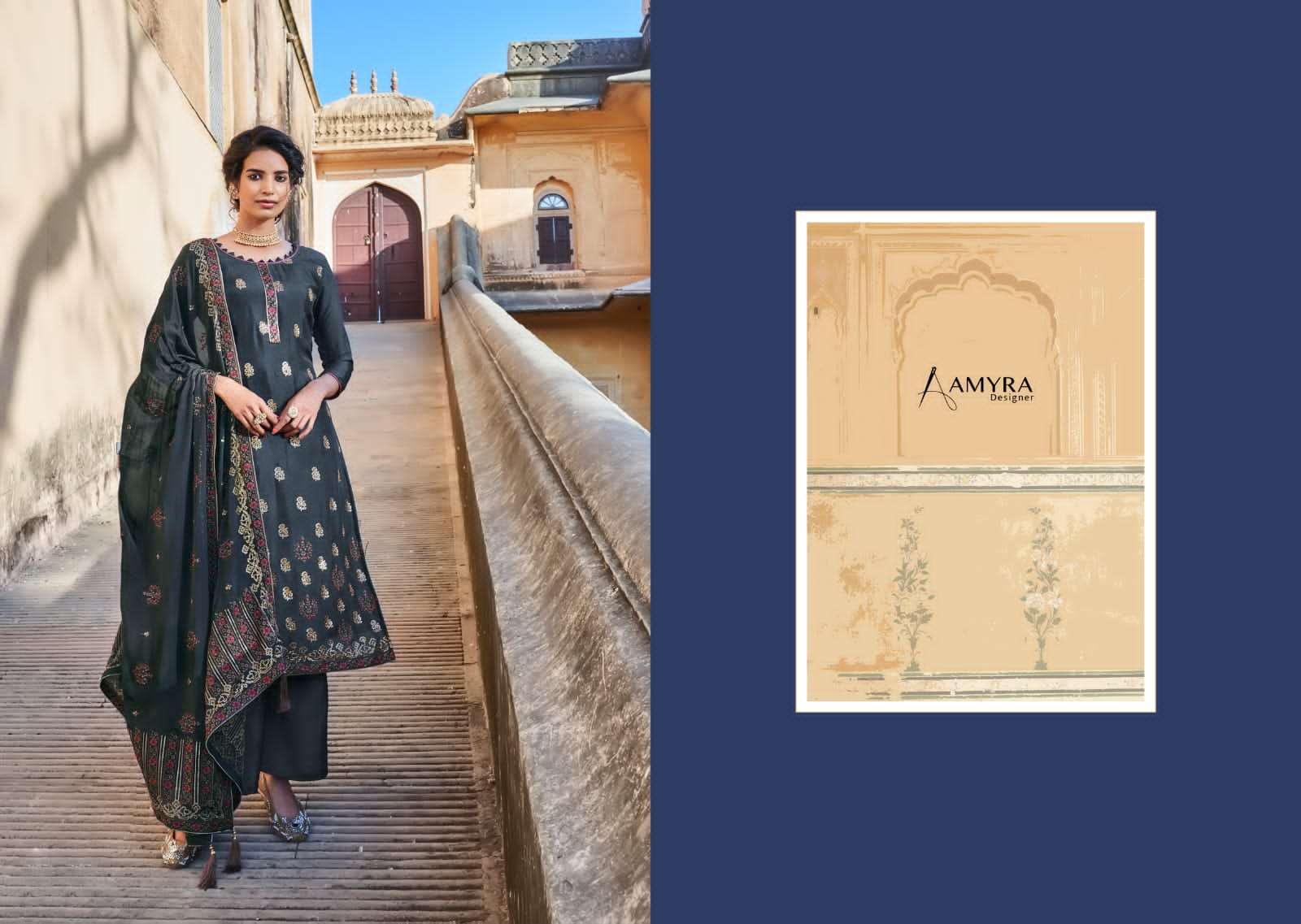 AMYRA DESIGNER MAGIC VOL 2 DESIGNER CHINON SILK WITH HEAVY EMBROIDERY WORK PARTYWEAR SUITS WHOLESALE