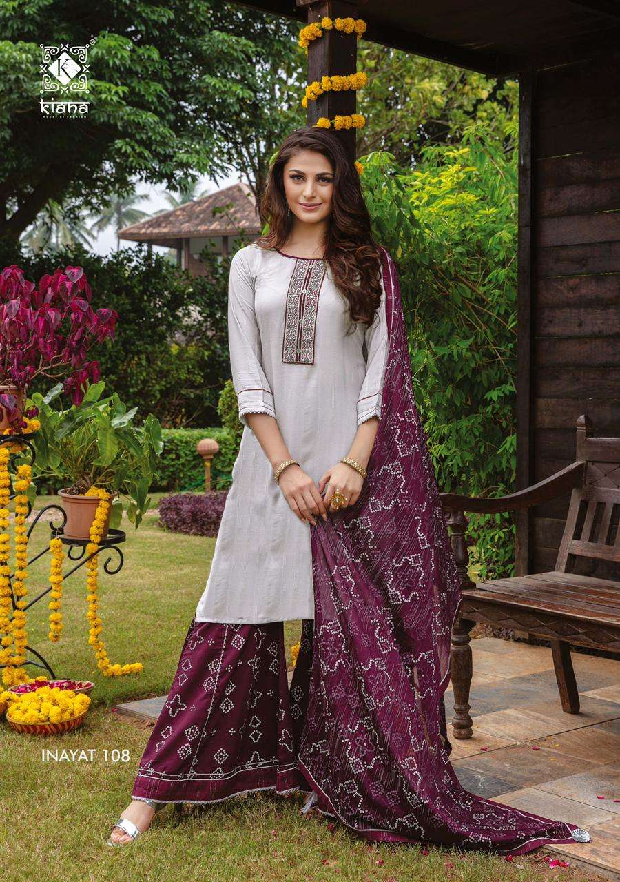 KIANA HOUSE OF FASHION INAYAT DESIGNER VISCOSE LUREX DOBBY WITH MIRROR WORK AND THREAD WORK READYMADE SUITS WHOLESALE