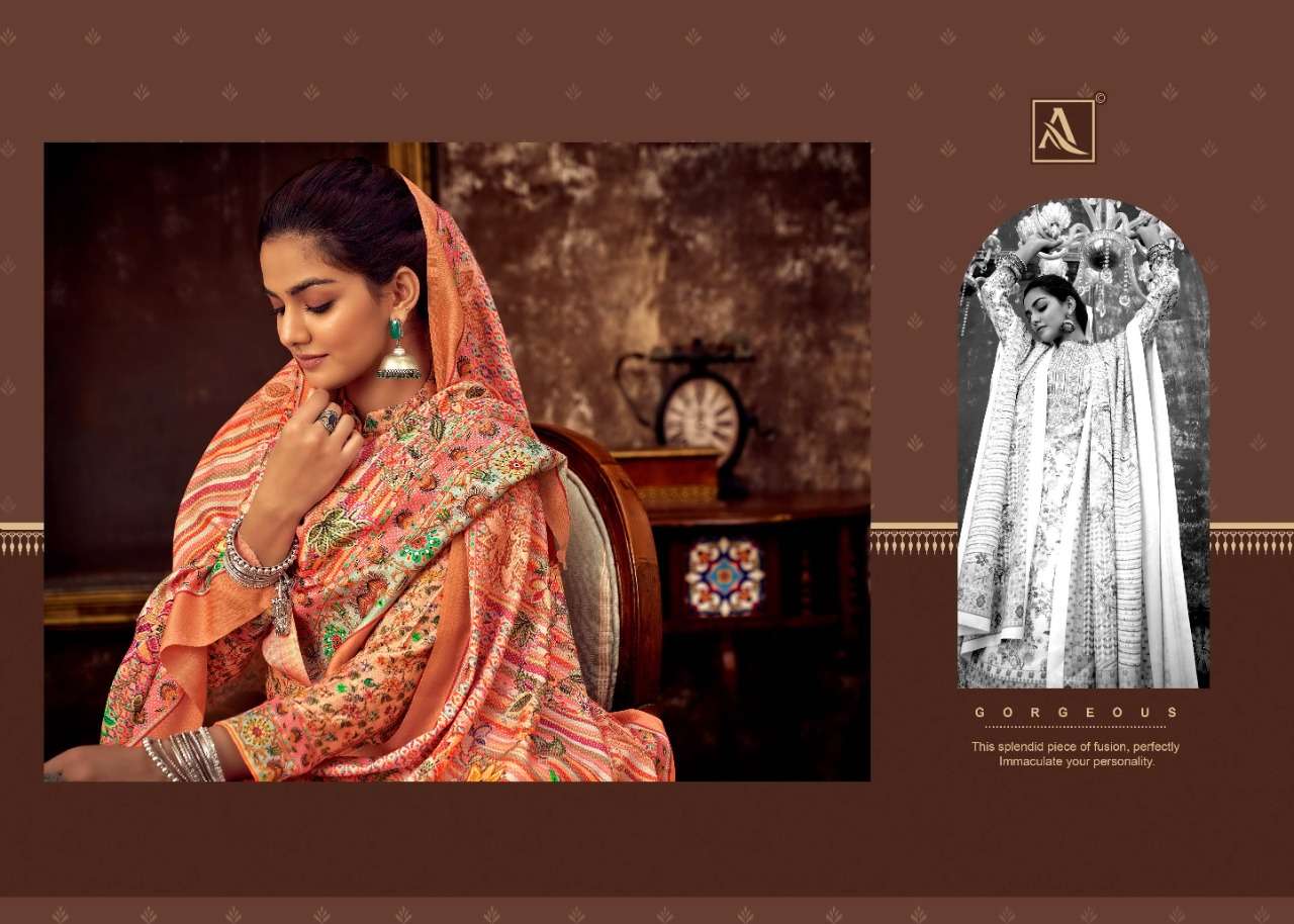 Alok Suit Anikhi Designer Party wear pure wool pashmina with swarovski diamond work 