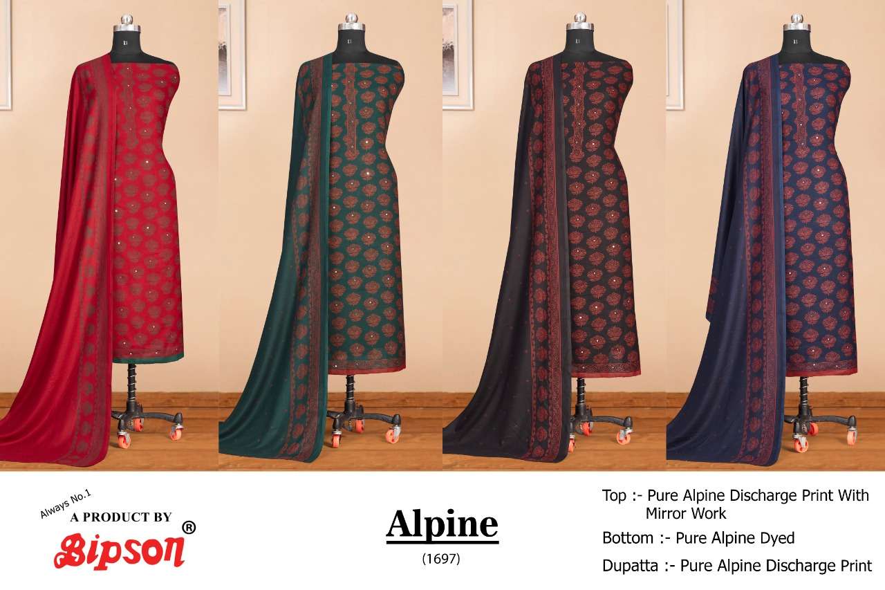 Bipson Alpine 1697  Designer winter wear Collection with mirror work in wholesale rate