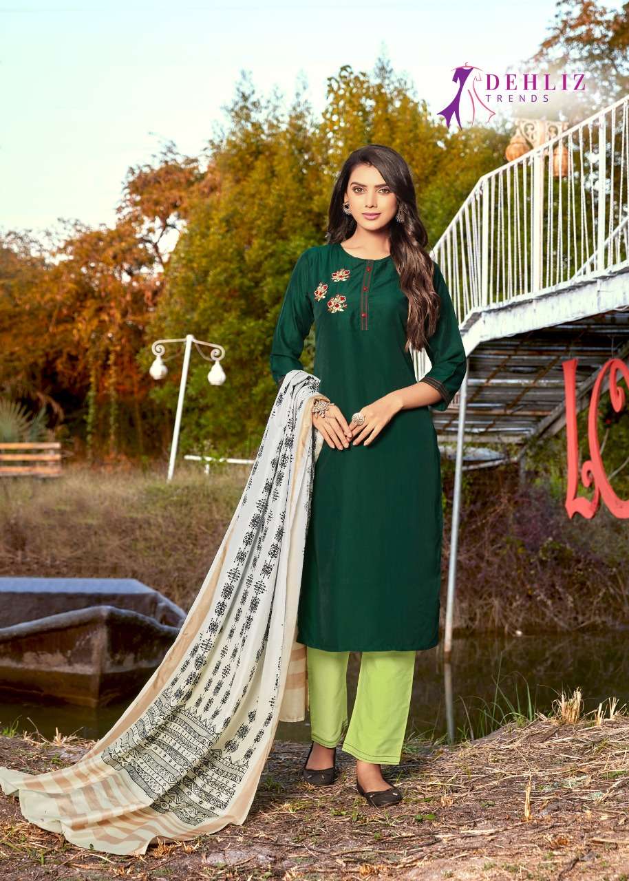 Dehliz Trendz Lavanya Designer Heavy muslin with inner and Handwork party wear Kurti in Wholesale rate 