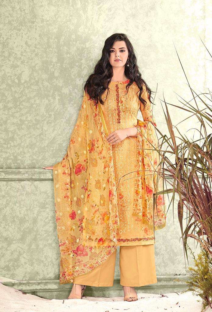 Glossy Crescent designer Pure viscose Georgette with embroidery in wholesale rate