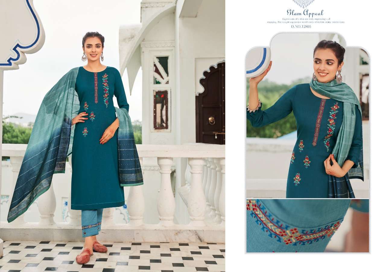 Kivi by Kajree Rajwadi designer Silk with embroidery kurti with Bottom and Dupatta Party wear Readymade Suits in wholesale rate
