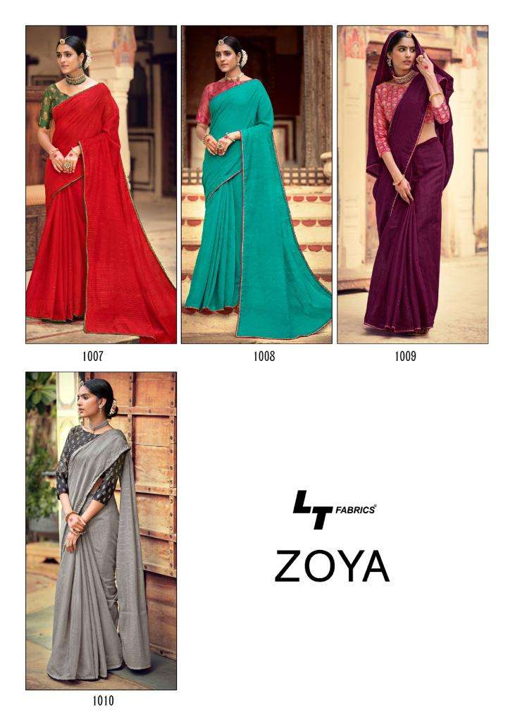 Lt Fashion Zoya Designer Chanderi  sequence and Heavy work Blouse party wear Saree in Wholesale rate 
