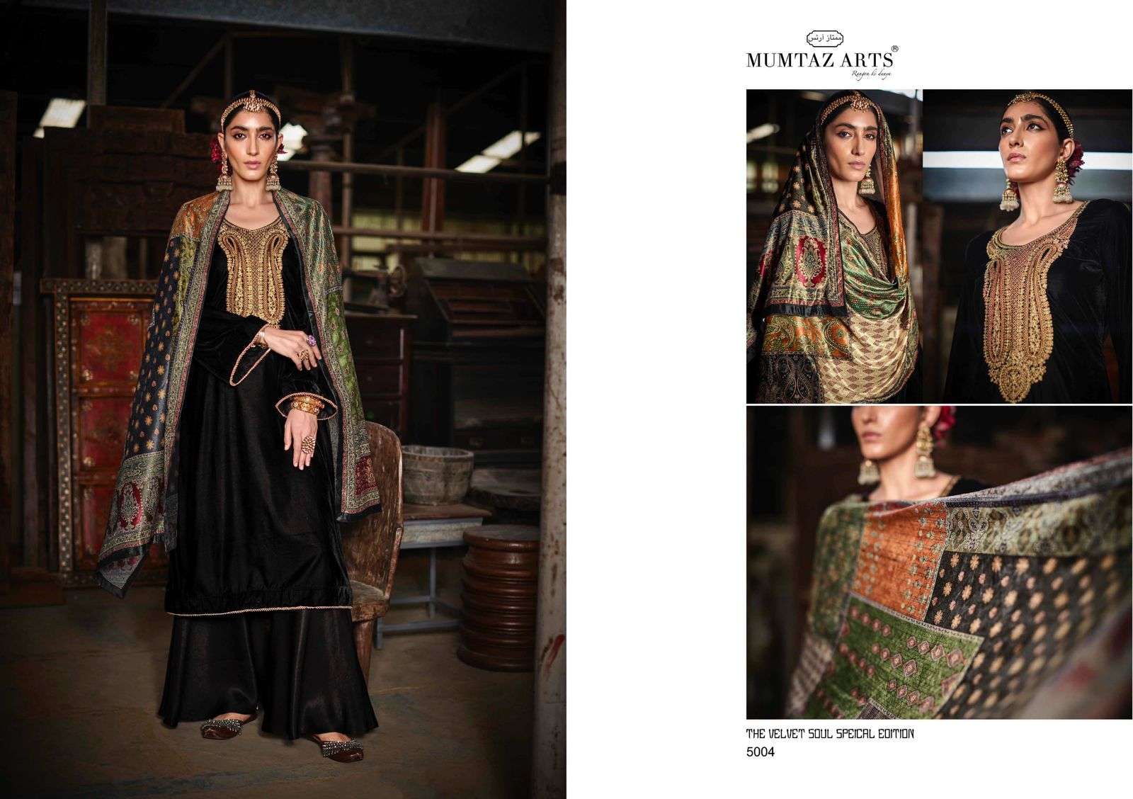Mumtaz arts Velvet special soul edition designer premium Velvet suits with heavy embroidery and heavy dupatta in wholesale rate. 