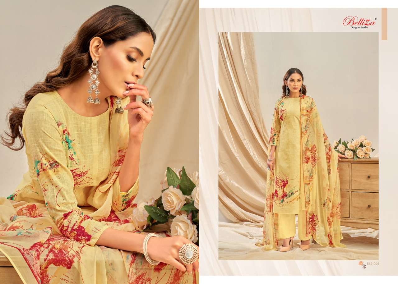 BELLIZA RUKHSAR DESIGNER DIGITAL PRINTED COTTON LINEN DAILY WEAR SUITS IN WHOLESALE RATE