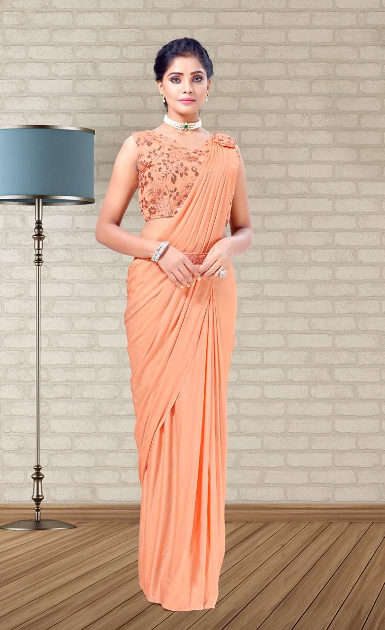 Design no 10328 DESIGNER IMPORTED LYCRA READY TO WEAR READYMADE PARTY WEAR SAREE IN WHOLESALE RATE
