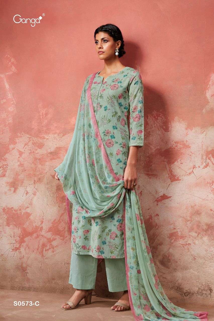 Ganga Rukh Premium Cotton Linen Printed partywear Suits in Wholesale rate