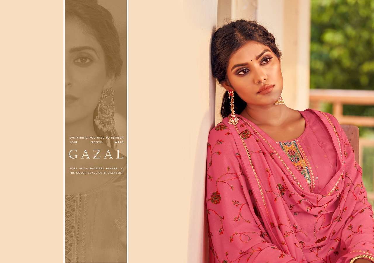 KALARANG GAZAL DESIGNER SEQUENCE WORK AND EMBROIDERY WORK WITH VISCOSE UPADA SILK SUITS IN WHOLESALE RATE
