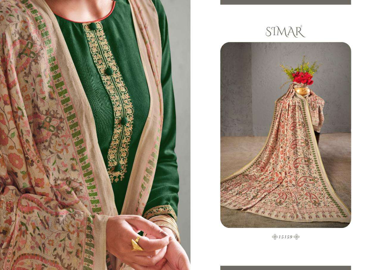 SIMAR AADHYA DESIGNER EMBROIDERY PASHMINA WINTER WEAR SUITS IN WHOLESALE RATE