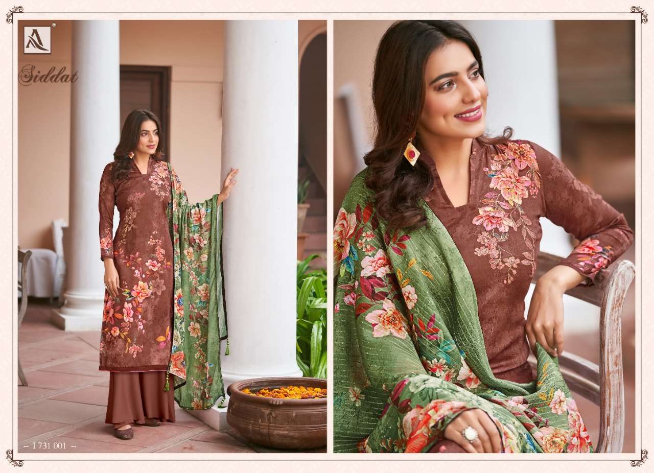 ALOK SUIT SIDDAT DESIGNER EXCLUSIVE ZARI AND CODING WORK WITH JAM COTTON DIGITAL PRINTED SUITS IN WHOLESALE RATE