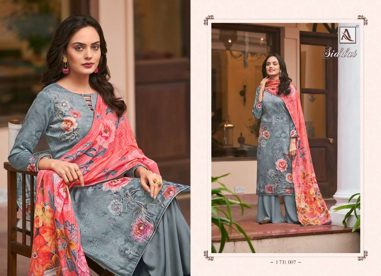 ALOK SUIT SIDDAT DESIGNER EXCLUSIVE ZARI AND CODING WORK WITH JAM COTTON DIGITAL PRINTED SUITS IN WHOLESALE RATE