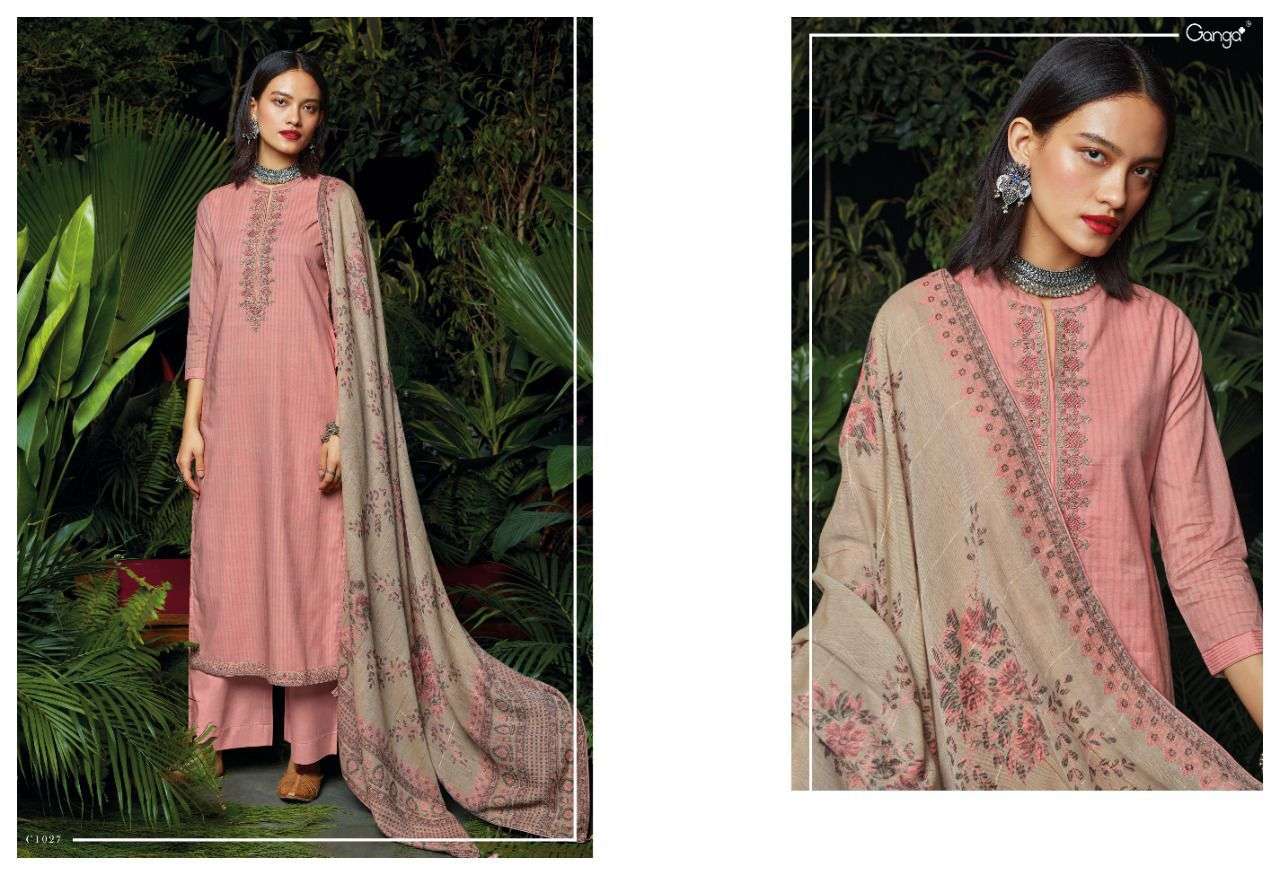 GANGA IYAN DESIGNER EMBROIDERY WITH PREMIUM COTTON PRINTED SUITS IN WHOLESALE RATE