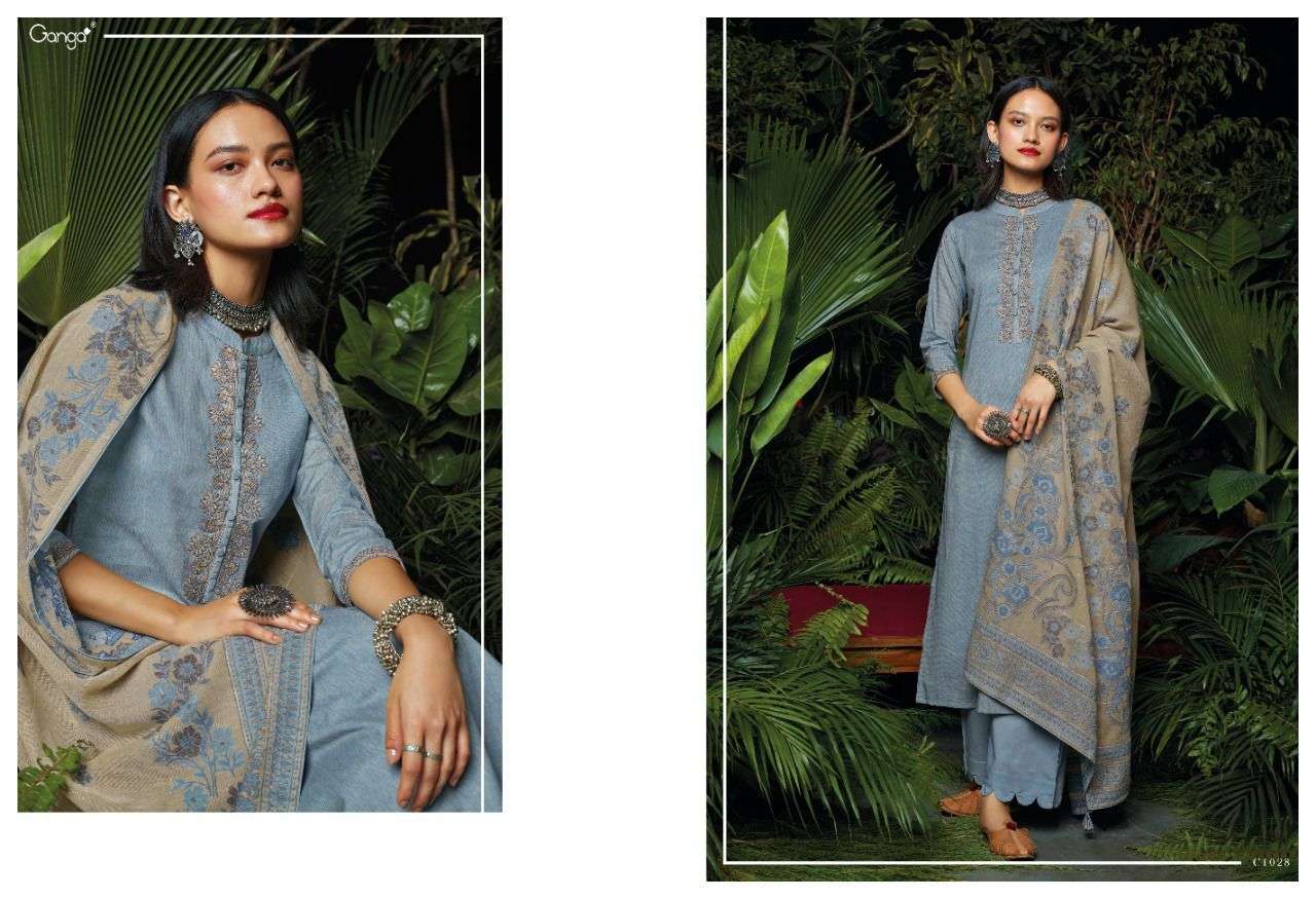 GANGA IYAN DESIGNER EMBROIDERY WITH PREMIUM COTTON PRINTED SUITS IN WHOLESALE RATE