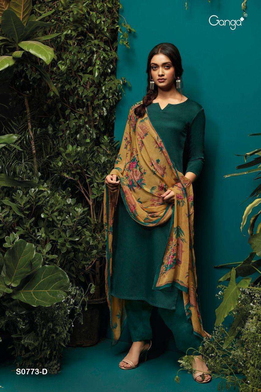 GANGA SELVI 773 DESIGNER COTTON SATIN DAILY WEAR SUITS IN WHOLESALE RATE