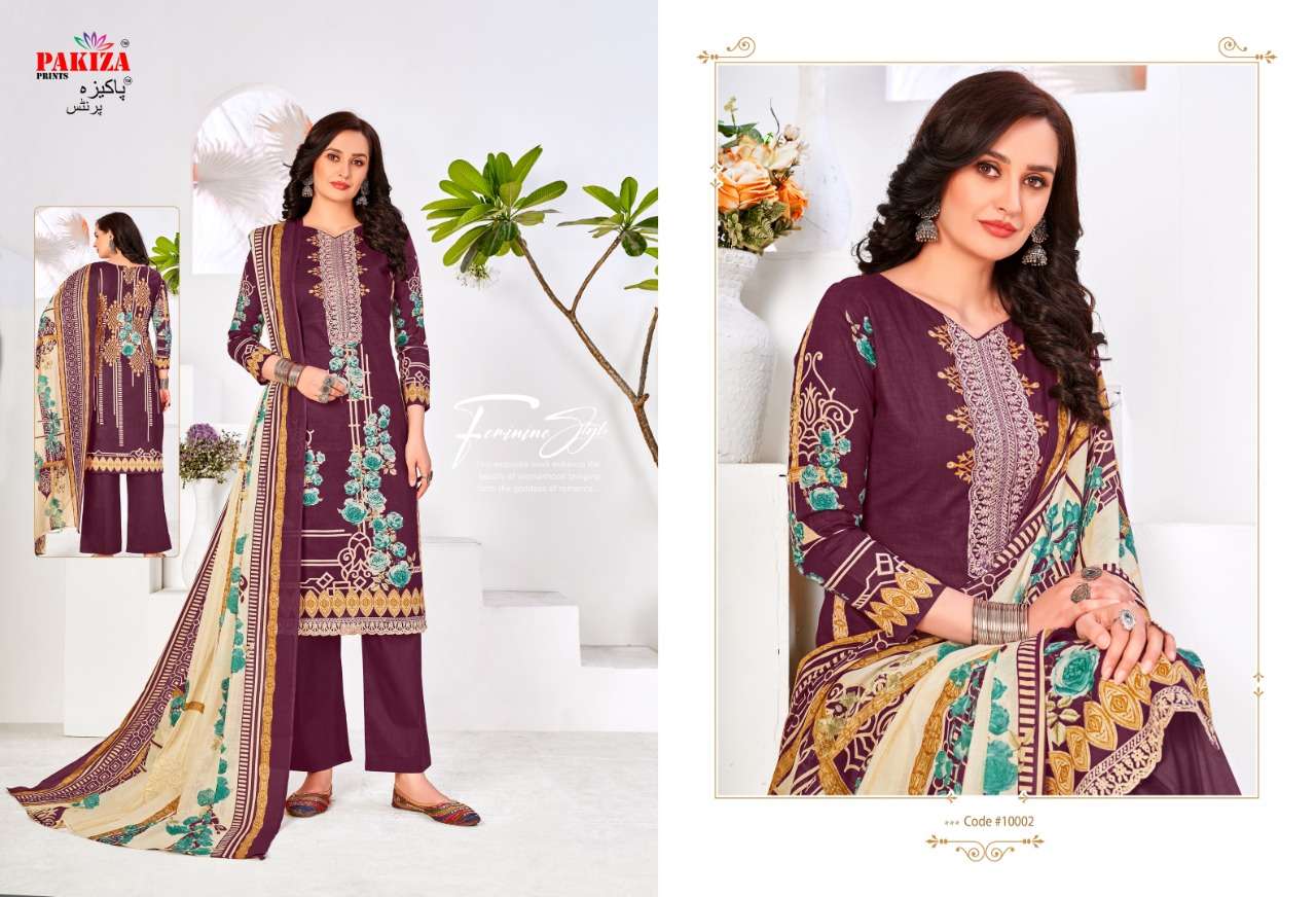 PAKIZA VOLUME 10 DESIGNER LAWN COTTON PRINTED DAILY WEAR SUITS IN WHOLESALE RATE