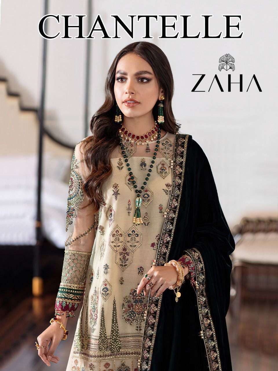 ZAHA CHANTELLE DESIGNER GEORGETTE EMBROIDERED PARTY WEAR SUITS IN WHOLESALE RATE