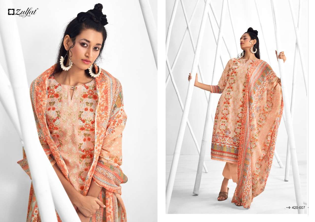 ZULFAT SHAHEEN DESIGNER COTTON EXCLUSIVE PRINTED DAILY WEAR SUITS IN WHOLESALE RATE
