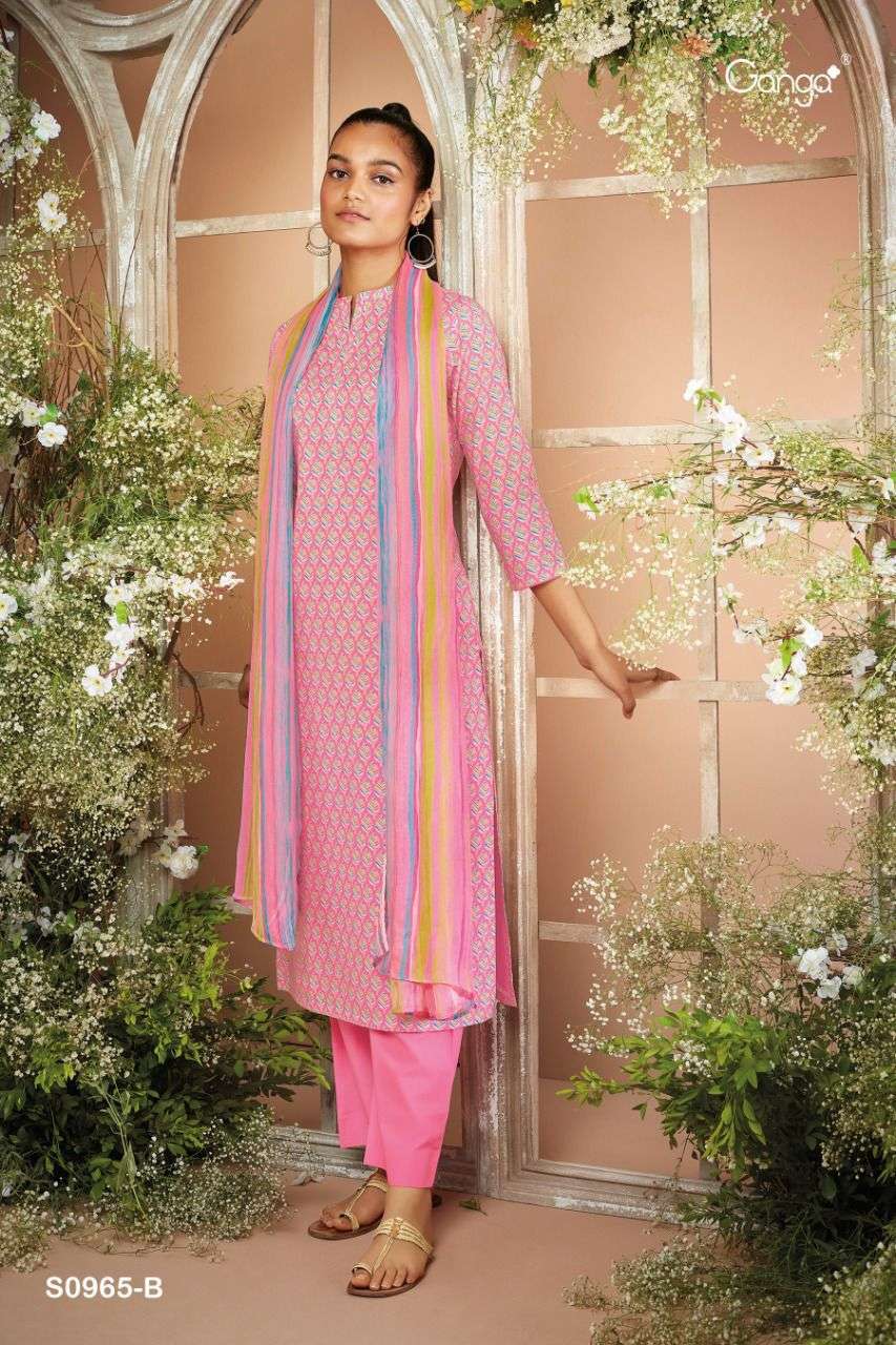 GANGA MELORA 965 DESIGNER PREMIUM COTTON PRINTED DAILY WEAR SUITS IN WHOLESALE RATE