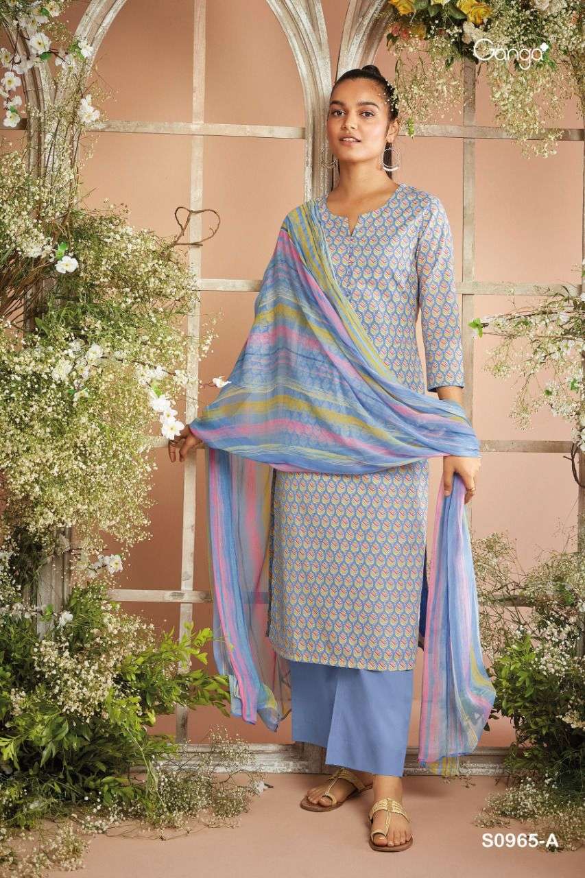 GANGA MELORA 965 DESIGNER PREMIUM COTTON PRINTED DAILY WEAR SUITS IN WHOLESALE RATE