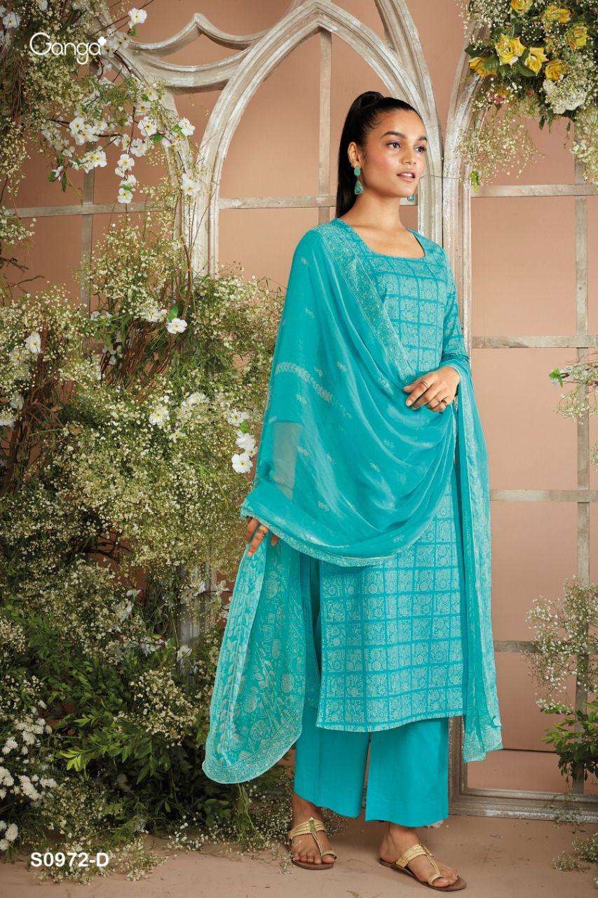 GANGA MELORA 972 DESIGNER COTTON PRINTED DAILY WEAR SUITS IN WHOLESALE RATE