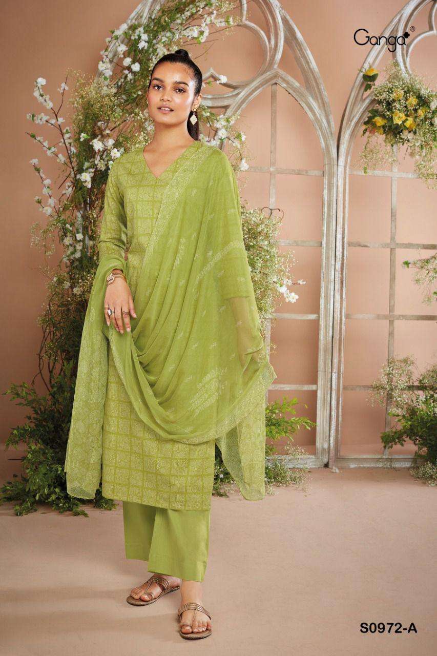 GANGA MELORA 972 DESIGNER COTTON PRINTED DAILY WEAR SUITS IN WHOLESALE RATE