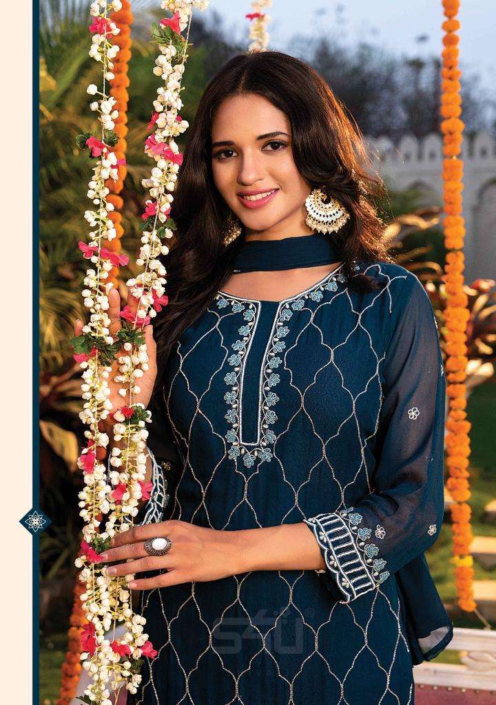 S4U ZOYA DESIGNER HANDWORK WITH GEORGETTE FABRIC PARTY WEAR SUITS IN WHOLESALE RATE