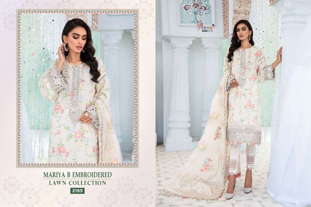 SHREE FAB MARIYA B EMBROIDERED LAWN COLLECTION DESIGNER COTTON SELF EMBROIDERED SUITS IN WHOLESALE RATE