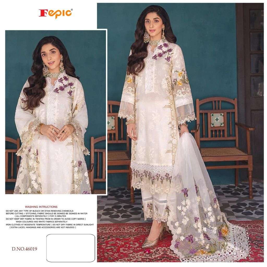 FEPIC ROSEMEEN ELAF NX DESIGNER COTTON EMBROIDERED PARTY WEAR SUITS IN WHOLESALE RATE