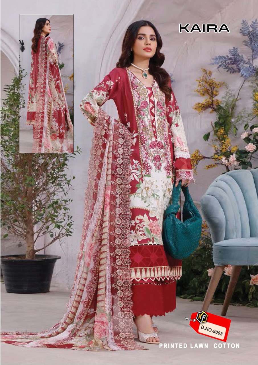 KEVAL FAB KAIRA VOL 9 DESIGNER LAWN PRINTED DAILY WEAR SUITS IN WHOLESALE RATE 