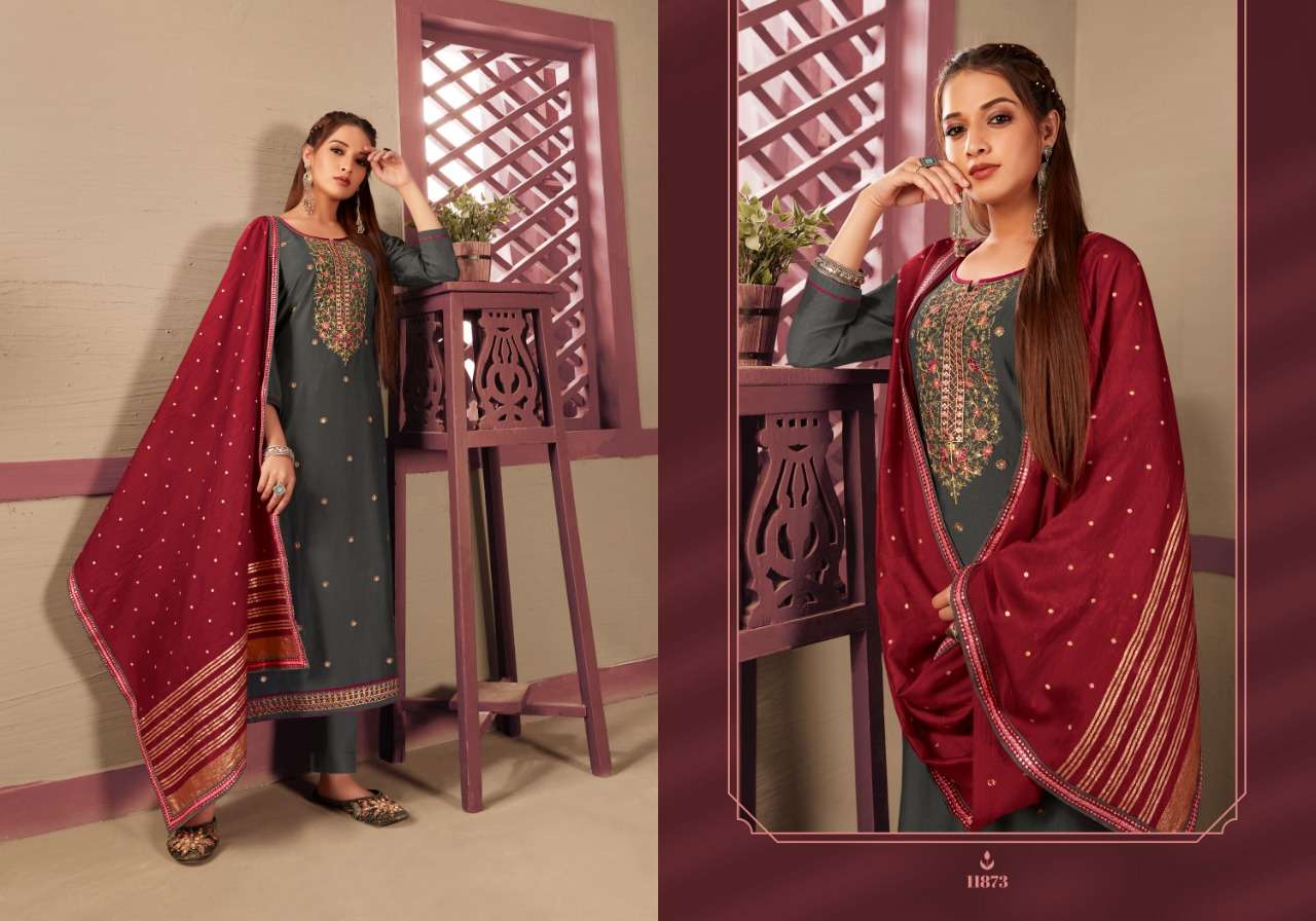 PANCH RATNA MAYURI DESIGNER PARAMPARA SILK SEQUENCE EMBROIDERED SUITS IN WHOLESALE RATE