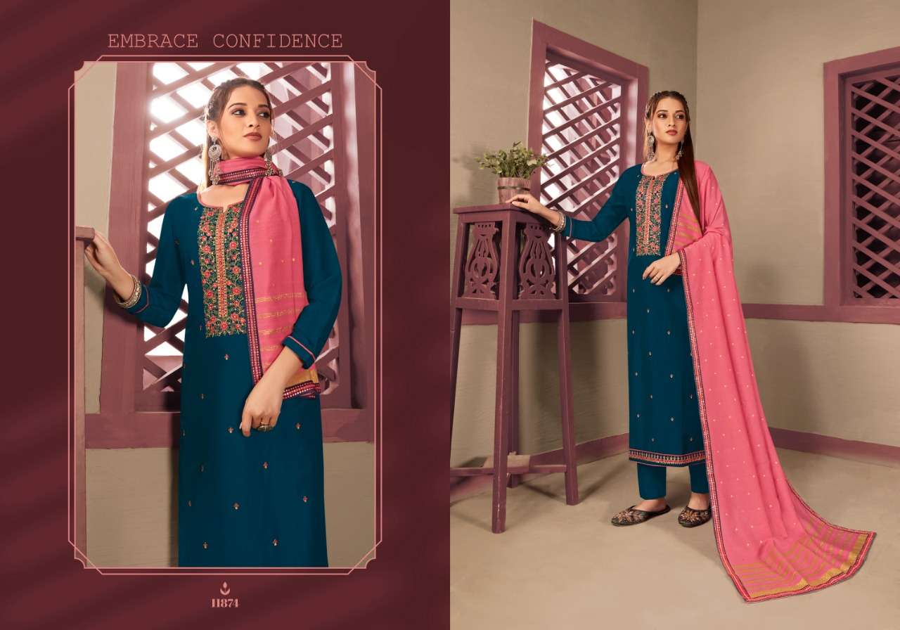 PANCH RATNA MAYURI DESIGNER PARAMPARA SILK SEQUENCE EMBROIDERED SUITS IN WHOLESALE RATE