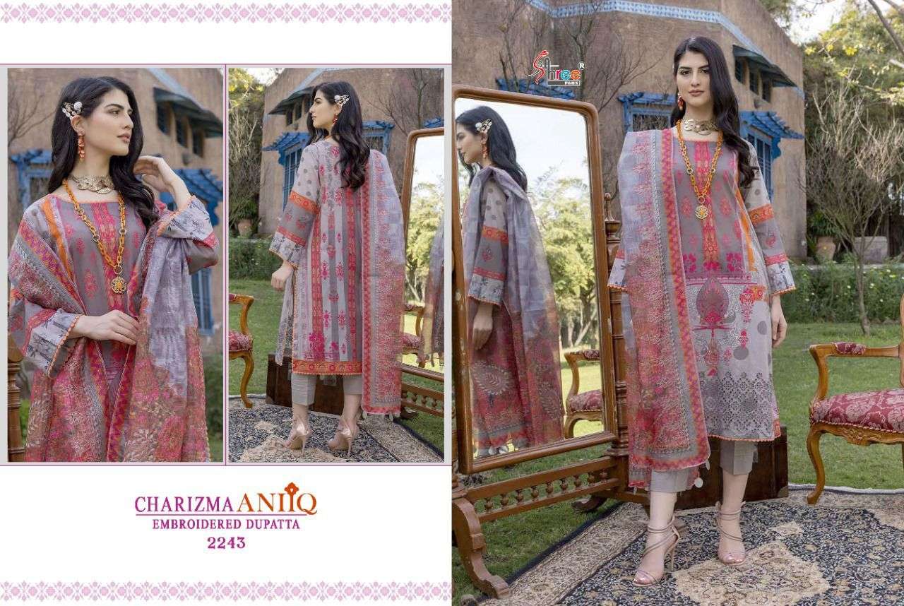 SHREE FAB CHARIZMA ANIIQ EMBROIDERED DUPATTA DESIGNER PATCH WORK WITH LAWN COTTON PRINTED SUITS IN WHOLESALE RATE