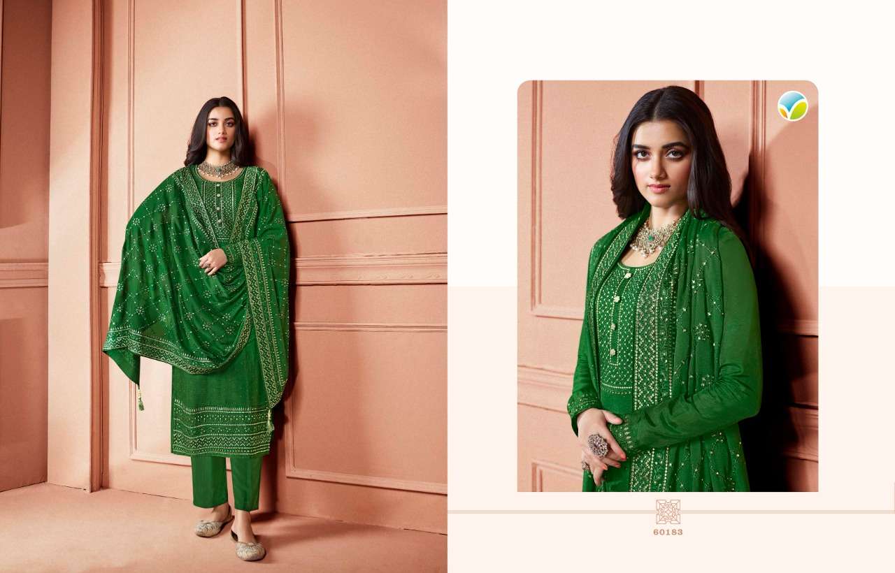 VINAY FASHION KASEESH SAFEENA DESIGNER DOLA EMBROIDERED SUITS FESTIVAL WEAR COLLECTION IN WHOLESALE RATE
