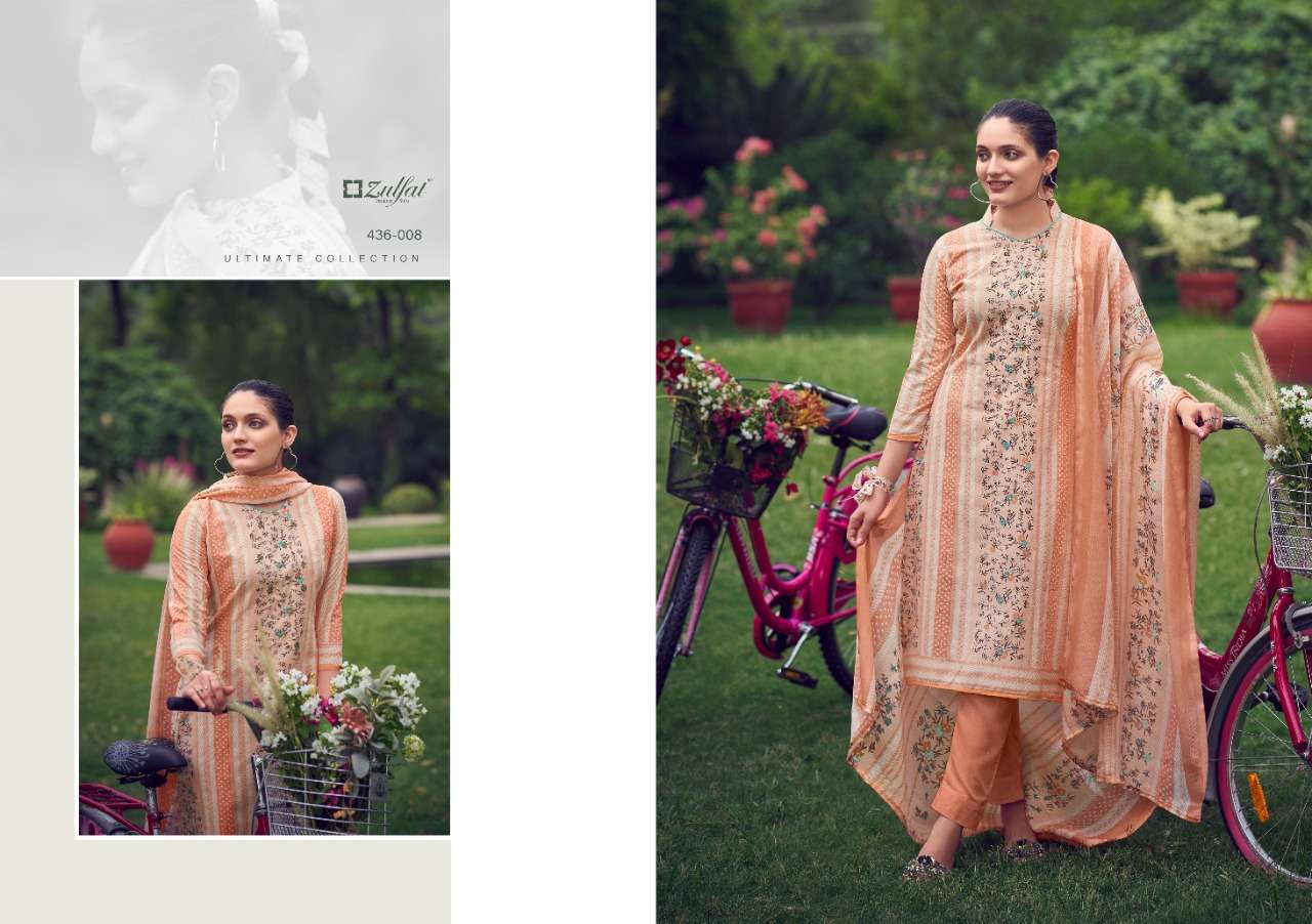 ZULFAT INARA DESIGNER SEQUENCE HANDWORK WITH COTTON PRINTED DAILY WEAR SUITS IN WHOLESALE RATE 