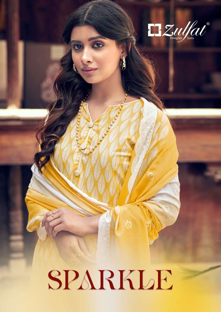 ZULFAT SPARKLE DESIGNER COTTON EXCLUSIVE PRINTED DAILY WEAR SUITS IN WHOLESALE RATE