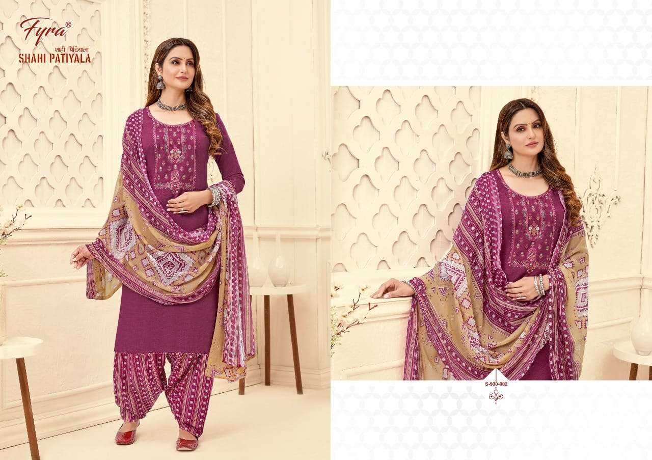 FYRA ALOK SUIT SHAHI PATIYALA DESIGNER SWAROVSKI DIAMOND WORK WITH EMBROIDERY AND COTTON PRINTED SUITS IN WHOLESALE RATE 