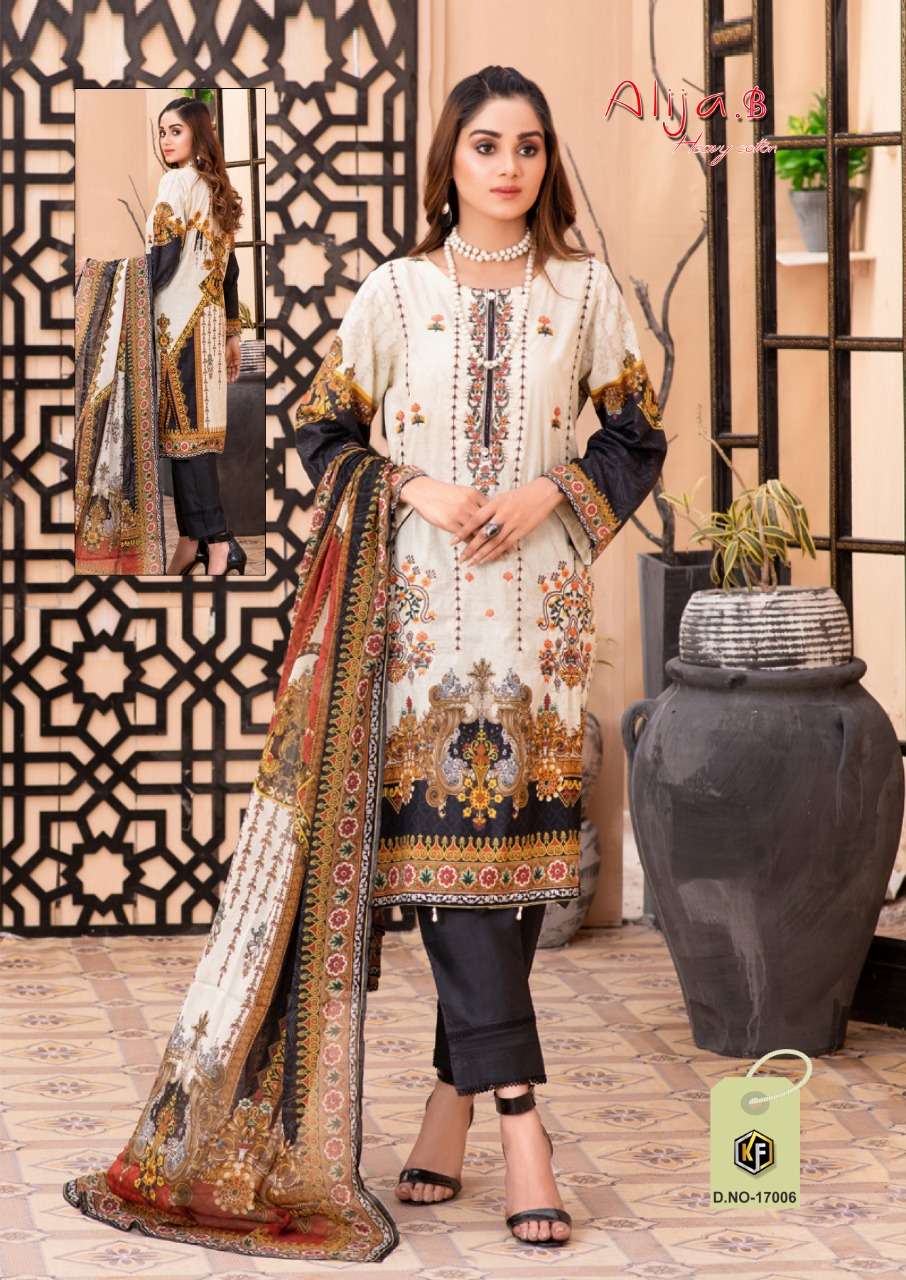 KEVAL FAB ALIJA B VOL 17 DESIGNER COTTON PRINTED DAILY WEAR SUITS IN WHOLESALE RATE