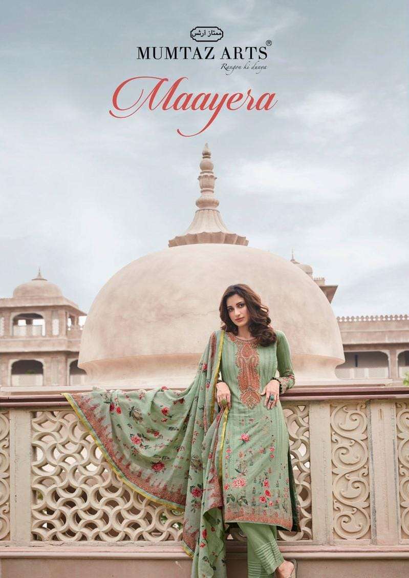 MUMTAZ ARTS MAYEERA DESIGNER LAWN COTTON EMBROIDERED SUITS IN WHOLESALE RATE 