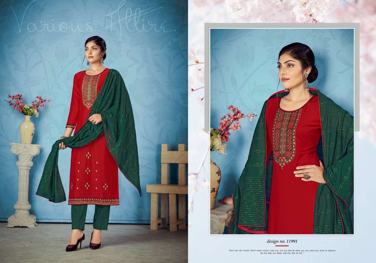PANCH RATNA ANOKHI DESIGNER PARAMPARA SILK EMBROIDERED SUITS IN WHOLESALE 