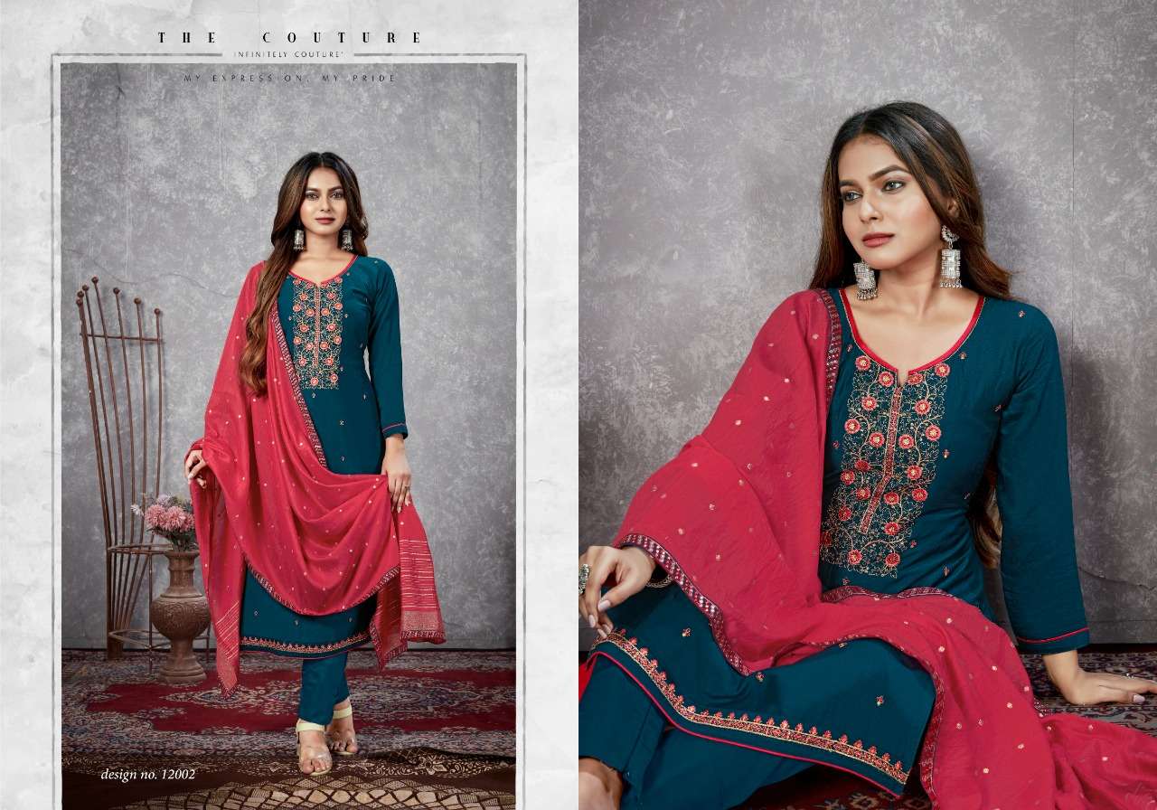 PANCH RATNA MAYURI 2 DESIGNER PARAMPARA SILK SEQUENCE EMBROIDERED SUITS IN WHOLESALE RATE