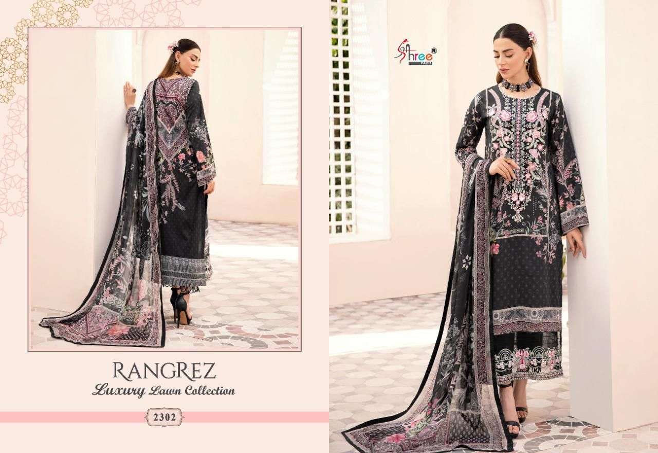 SHREE FAB RANGREZ LUXURY LAWN COLLECTION DESIGNER EXCLUSIVE EMBROIDERY PATCH WITH LAWN PRINTED SUITS IN WHOLESALE RATE 