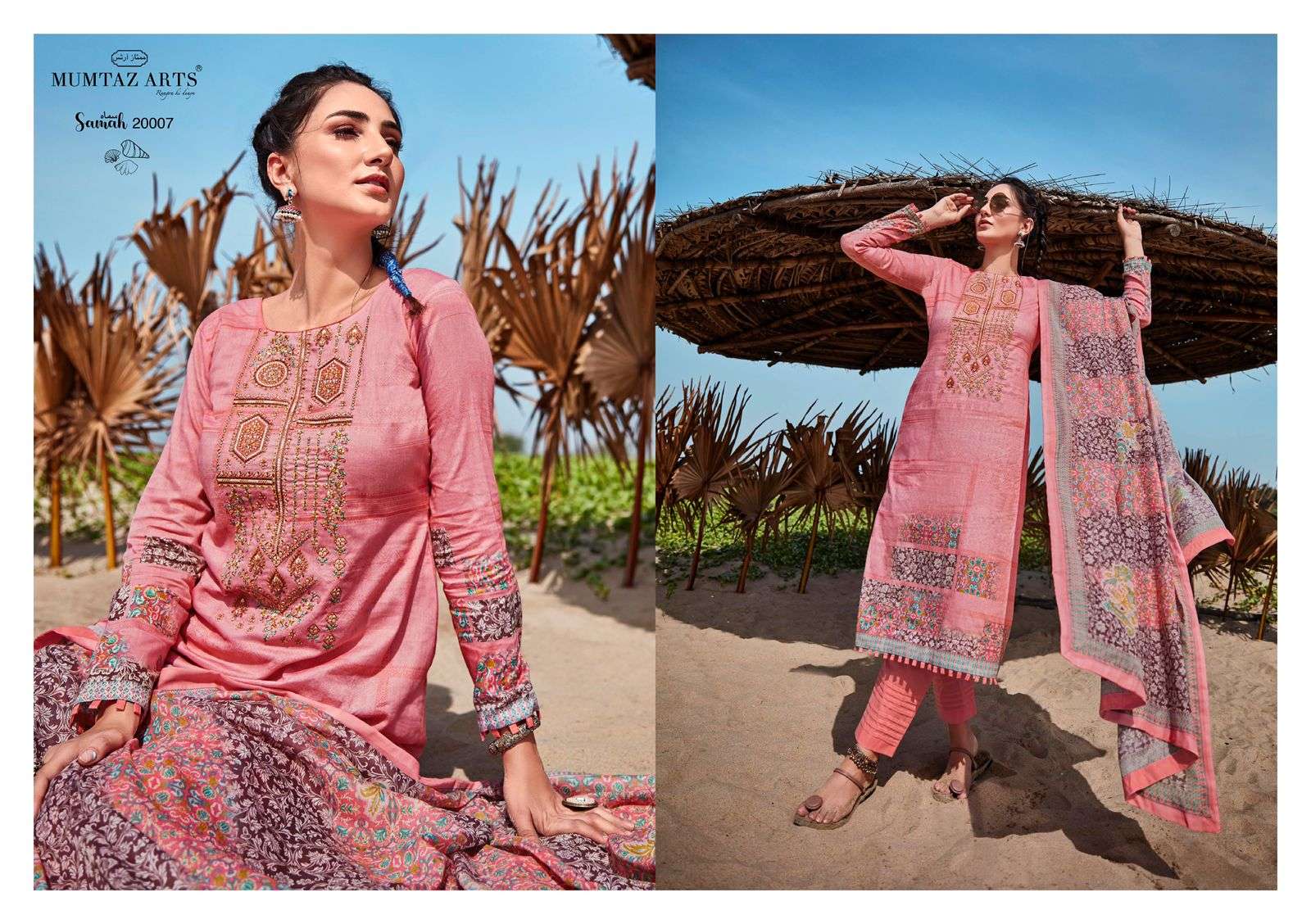 MUMTAZ ARTS SAMAH DESIGNER LAWN COTTON EMBROIDERED SUITS IN WHOLESALE RATE 